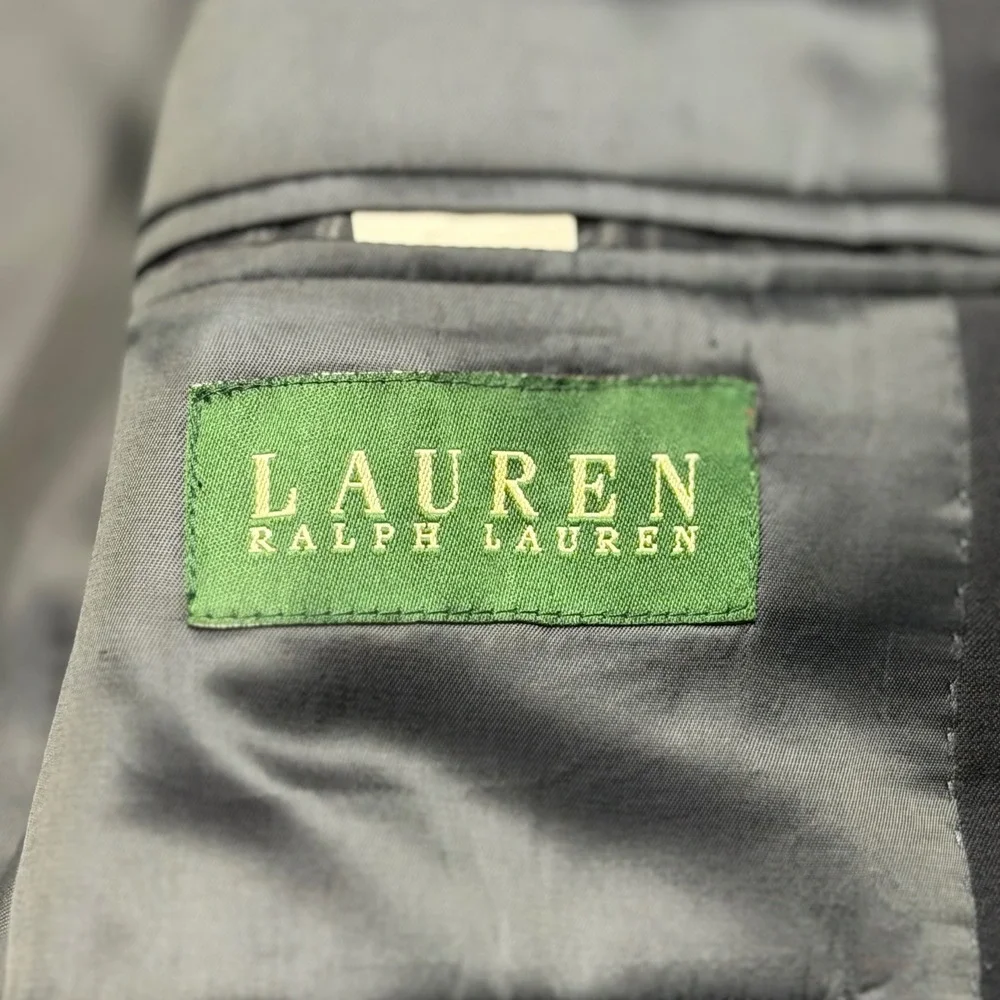 Lauren Ralph Lauren Mens 3-Piece Wool Suit Navy Blue Jacket 46L Pants 40x31 Vest
